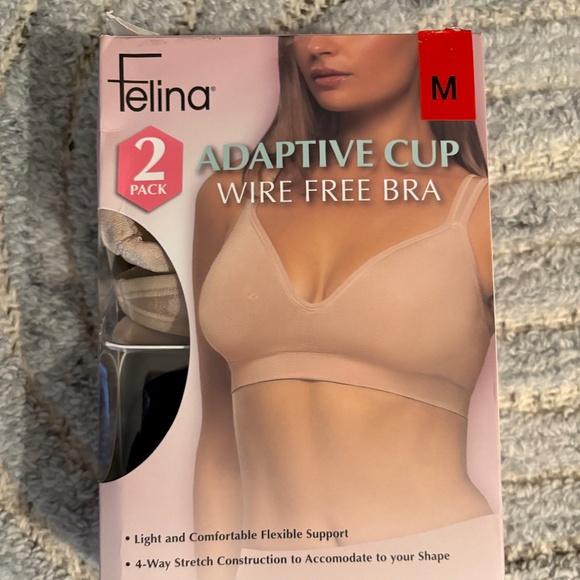 NWT Felina Adaptive Cup Wire Free Bra 2Pack Size Medium - Picture 1 of 7